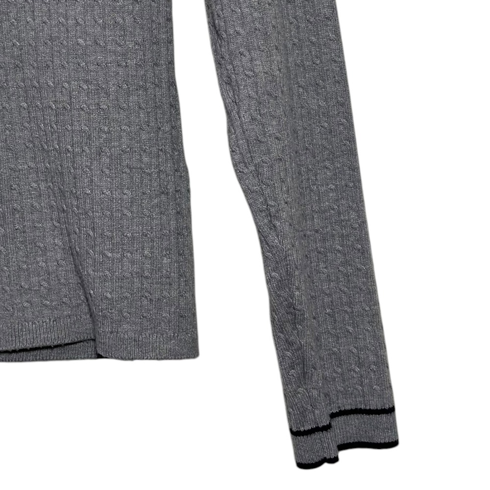 Victoria's Secret Luxe Cable-Knit Crewneck Pullover Sweater Grey Women's Size L - Picture 5 of 7